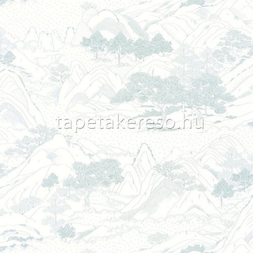 Caselio Only blue vlies anyagú fehér, kék színű tájkép modern tapéta