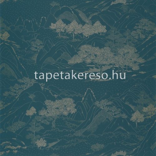 Caselio Only blue vlies anyagú kék, bronz színű tájkép modern tapéta