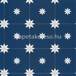   Caselio Only blue vinyl, vlies anyagú kék, fehér, arany színű csempe modern tapéta