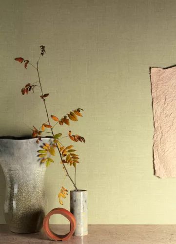 Khroma Kimono vlies anyagú, zöld színű, textilhatású, egyszínű, Modern tapéta