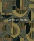 Khroma Orbital vlies anyagú zöld, fekete színű geometriai modern tapéta