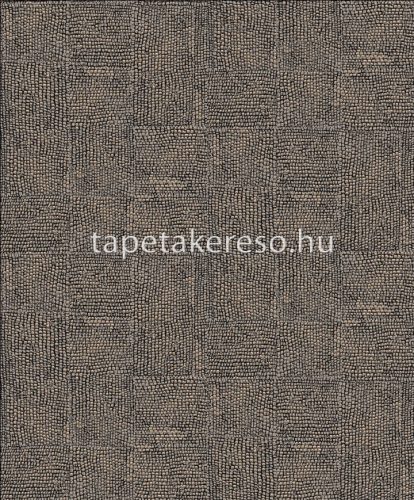Khroma Orbital vlies anyagú fekete, arany, beige színű kockás modern tapéta