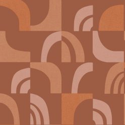   Caselio ORIGINE vinyl, vlies anyagú korall, terrakotta színű geometriai Modern tapéta