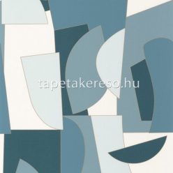   Caselio Outlines vlies, vinyl anyagú kék, fehér színű geometriai modern tapéta