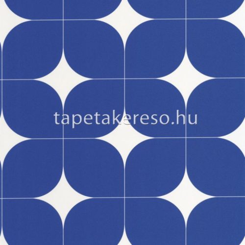 Caselio Outlines vlies, vinyl anyagú kék, fehér színű geometriai modern tapéta