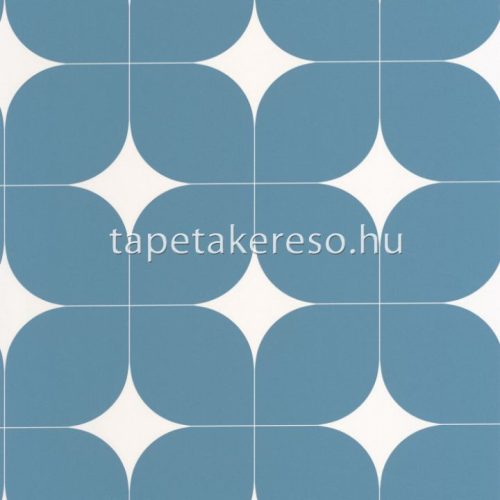 Caselio Outlines vlies, vinyl anyagú kék, fehér színű geometriai modern tapéta