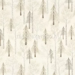   Casadeco Once Upon A Time pamut anyagú fehér, szürke, barna színű fás, erdő gyerek textil