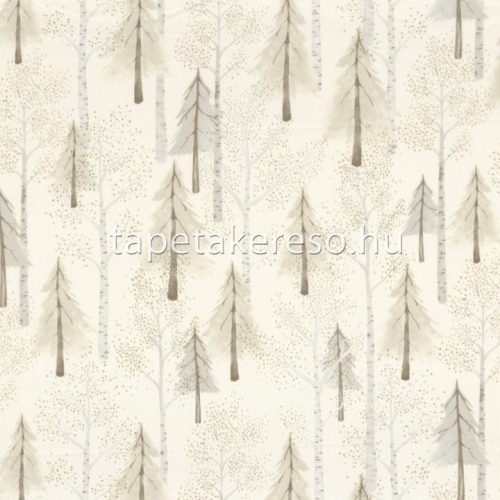Casadeco Once Upon A Time pamut anyagú fehér, szürke, barna színű fás, erdő gyerek textil