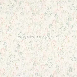   Casadeco Once Upon A Time pamut anyagú fehér, rózsaszín, zöld színű leveles gyerek textil