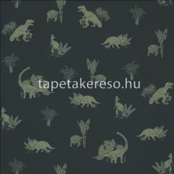   Caselio OUR PLANET vlies anyagú kék, zöld színű dínós gyermek tapéta