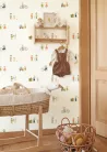 Casadeco ONCE UPON A TIME 2 vlies anyagú fehér, zöld, barna, kék színű állatos Gyerek tapéta