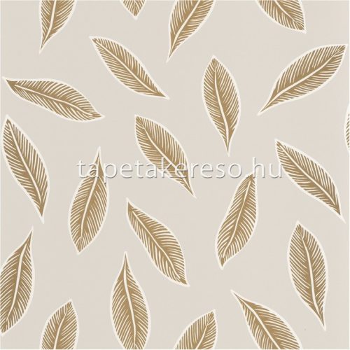Caselio L'ODYSSÉE vlies anyagú beige, fehér, arany színű leveles modern tapéta
