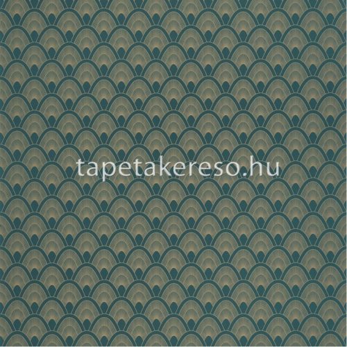 Caselio L'ODYSSÉE vlies anyagú kék, arany színű art deco modern tapéta