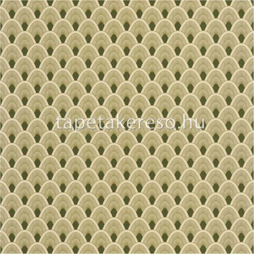 Caselio L'ODYSSÉE vlies anyagú zöld, beige színű art deco modern tapéta