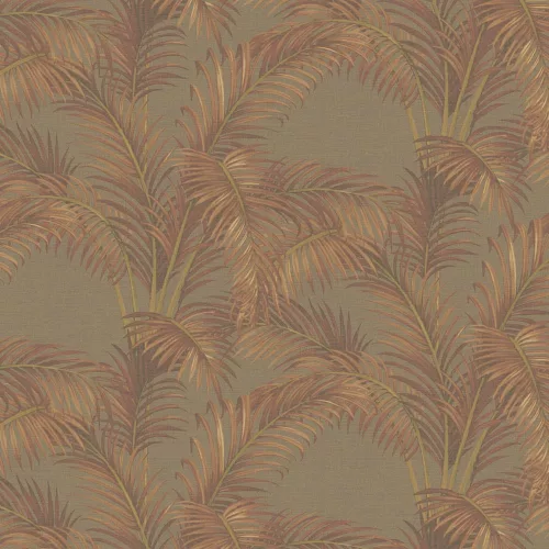 SketchTwenty3 Pavone vlies anyagú, barna, rozsdabarna, sárga színű, leveles, Modern tapéta