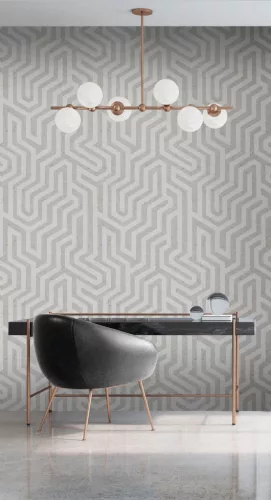 SketchTwenty3 Pavone vlies anyagú, keki, ezüst színű, geometriai, Modern tapéta