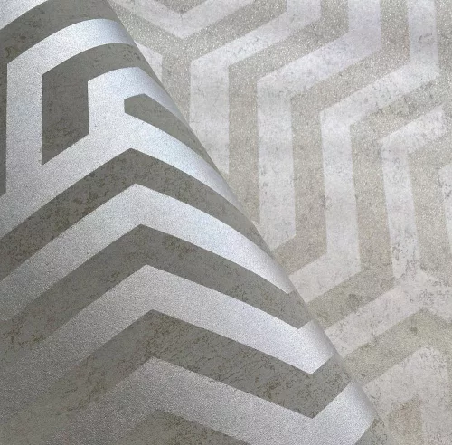 SketchTwenty3 Pavone vlies anyagú, keki, ezüst színű, geometriai, Modern tapéta