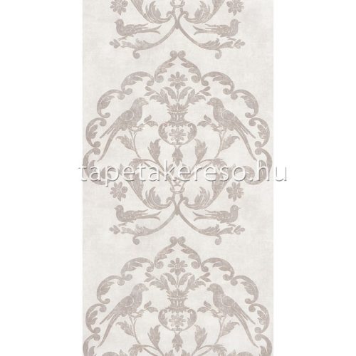 Casadeco Palazzo vlies, vinyl anyagú beige, barna, gyöngyház színű madaras, barokk klasszikus tapéta
