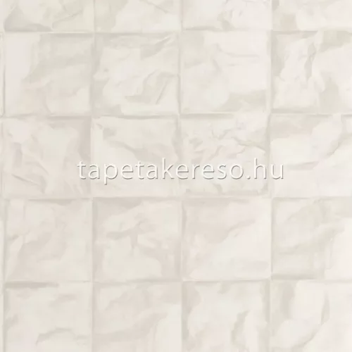 Casadeco Papercraft vlies anyagú fehér, szürke színű kockás, gyűrt modern tapéta