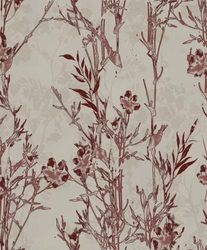 Prestige Wallcoverings Panthera vlies anyagú barna, bordó színű virágos, leveles Modern tapéta
