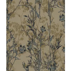   Prestige Wallcoverings Panthera vlies anyagú kék, barna színű virágos, leveles Modern tapéta