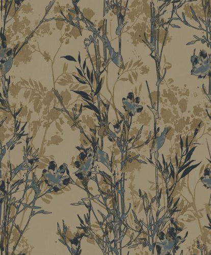 Prestige Wallcoverings Panthera vlies anyagú kék, barna színű virágos, leveles Modern tapéta