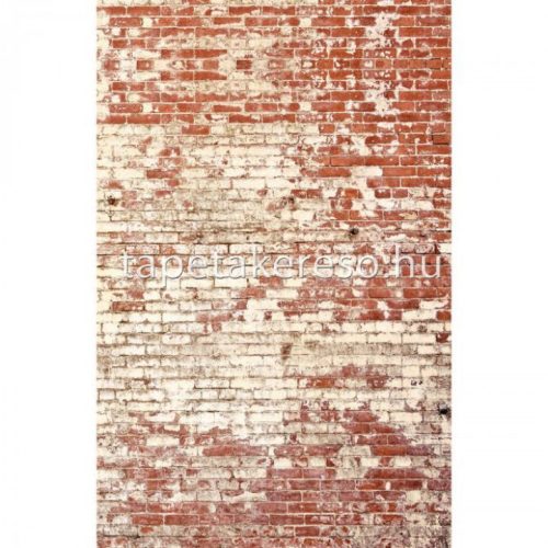 Caselio Pimp My Wall vlies anyagú beige, piros színű 3d, téglamintás modern poszter