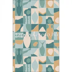   Caselio Pimp My Wall vlies anyagú beige, zöld, barna, türkiz színű geometriai, absztrakt modern poszter
