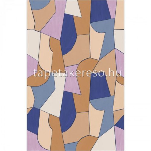 Caselio Pimp My Wall vlies anyagú beige, barna, kék, lila színű geometriai, absztrakt modern poszter