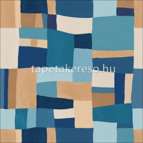 Caselio Pimp My Wall vlies anyagú beige, barna, kék, türkiz színű geometriai, absztrakt modern poszter