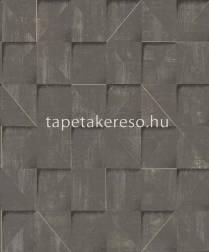 Decoprint Reflect vlies, vinyl anyagú szürke, arany színű 3d, geometriai modern tapéta