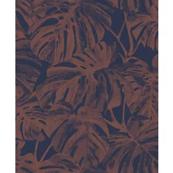   Casadeco Rio, vlies anyagú, kék, rosegold színű, leveles, Modern tapéta