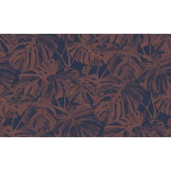   Casadeco Rio, vlies anyagú, kék, rosegold színű, leveles, Modern tapéta