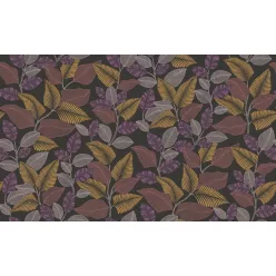   Casadeco Rio, vlies anyagú, fekete, lila, pink, bronz, gyöngyház, piros színű, leveles, Modern tapéta