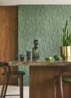 Casadeco Rio, vlies anyagú, zöld, arany színű, leveles, Modern tapéta