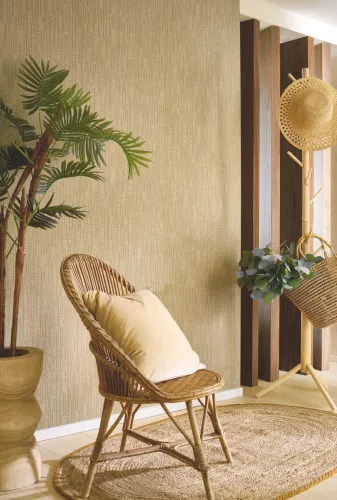 Casadeco Rio, vlies anyagú, mustársárga színű, struktúrált, vonalas, Modern tapéta