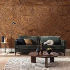 Caselio RELIEFS vinyl, vlies anyagú barna színű leveles Modern panel