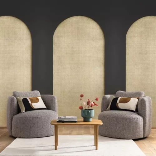 Caselio RELIEFS vlies anyagú fekete, barna színű boltív, fonott Modern panel