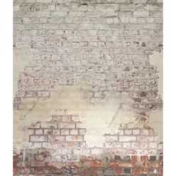   Caselio RELIEFS vinyl, vlies anyagú szürke, barna színű koptatott, téglamintás Modern panel