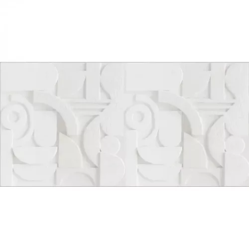 Caselio RELIEFS vinyl, vlies anyagú törtfehér színű 3d, geometriai Modern panel