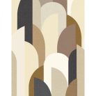 Caselio RELIEFS vinyl, vlies anyagú barna, vajszínű, fekete, fehér színű szövethatású, geometriai Modern panel