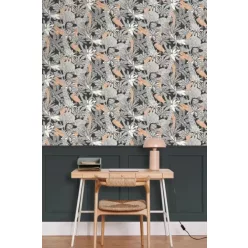   Caselio RELIEFS vinyl, vlies anyagú fekete színű geometriai Modern panel