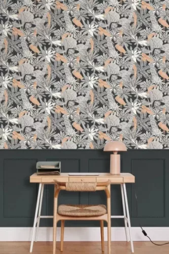 Caselio RELIEFS vinyl, vlies anyagú fekete színű geometriai Modern panel