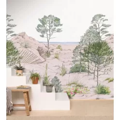   Caselio RELIEFS vlies anyagú barna, zöld, kék színű fás, tájkép Modern panel