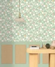Caselio RELIEFS vinyl, vlies anyagú zöld, barna színű fonott, kazettás Modern panel