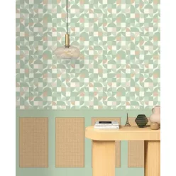   Caselio RELIEFS vinyl, vlies anyagú zöld, barna színű fonott, kazettás Modern panel