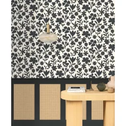   Caselio RELIEFS vinyl, vlies anyagú fekete, barna színű fonott, kazettás Modern panel
