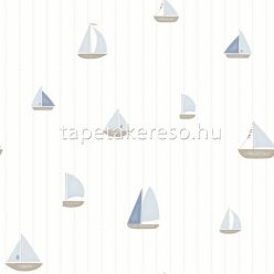   Casadeco ROSE & NINO vlies anyagú fehér, kék, barna színű hajós gyerek tapéta