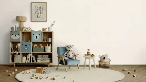 Rasch Kids World 2, vlies anyagú, szürke színű, egyszínű, textilhatású, Gyerek tapéta