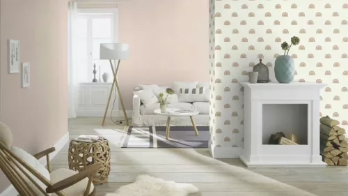Rasch Kids World 2, vlies anyagú, beige színű, egyszínű, textilhatású, Gyerek tapéta